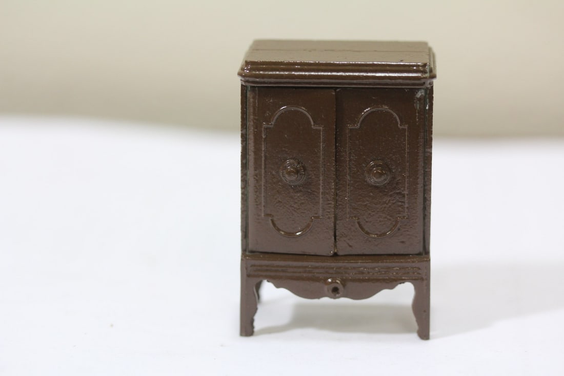 A Miniature Metal Armoire: vintage - rare - 2" tall