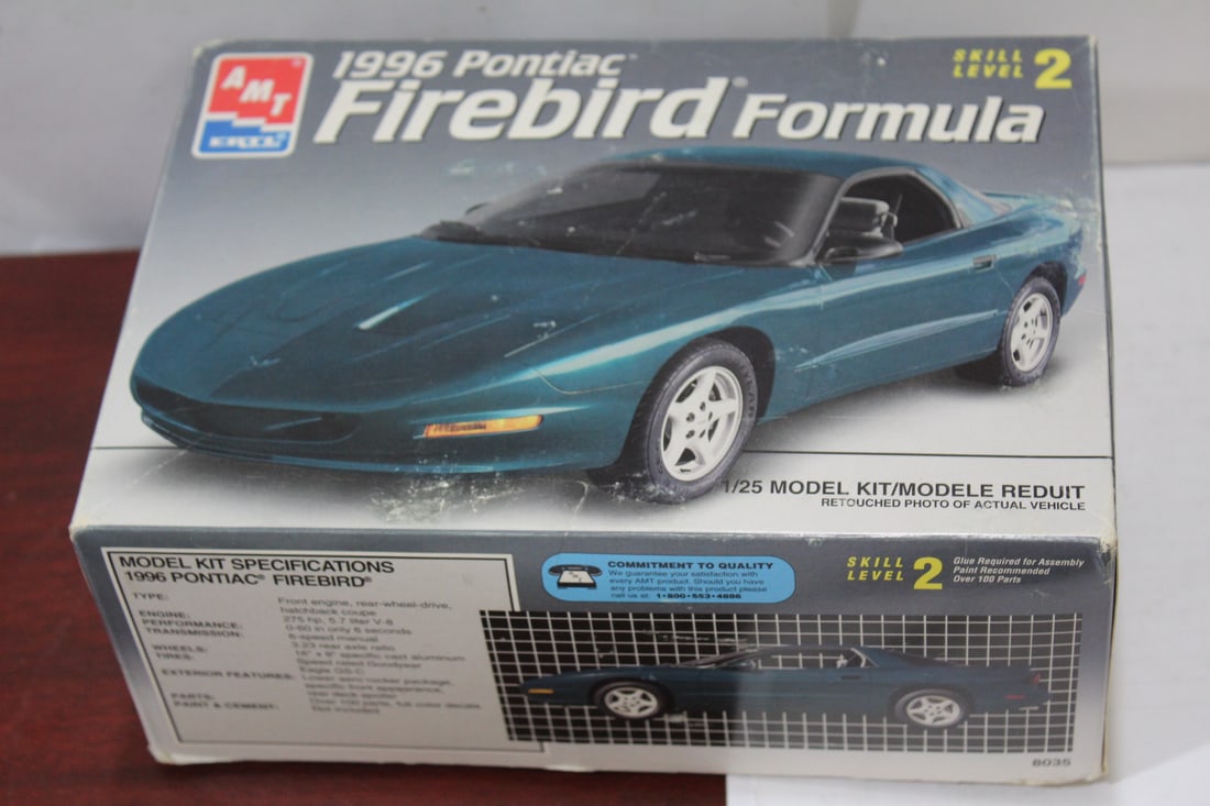 An AMT 1996 Pontiac Firebird Formula Model Kit: as shown on photos