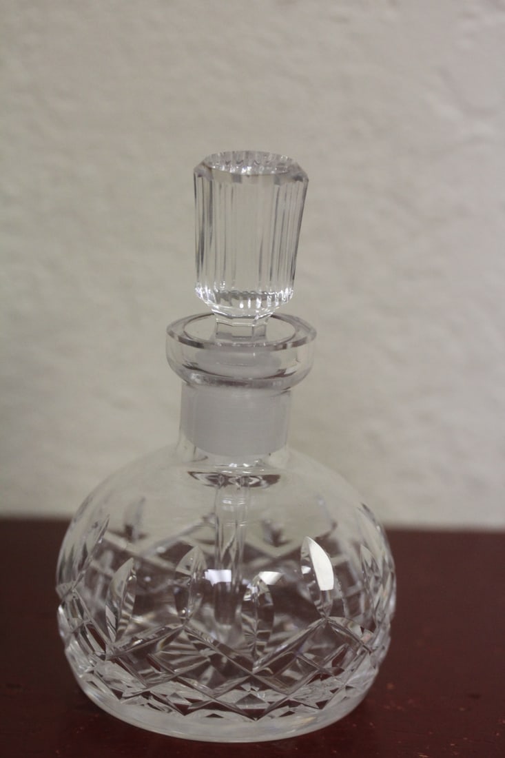 Signed Waterford Parfume Bottle: 4 3/4 inches tall