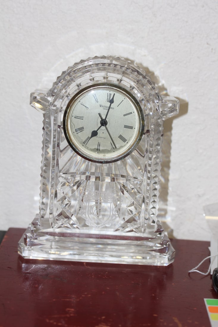 Large Waterford Clock: 7 1/4" tall - running - new battery