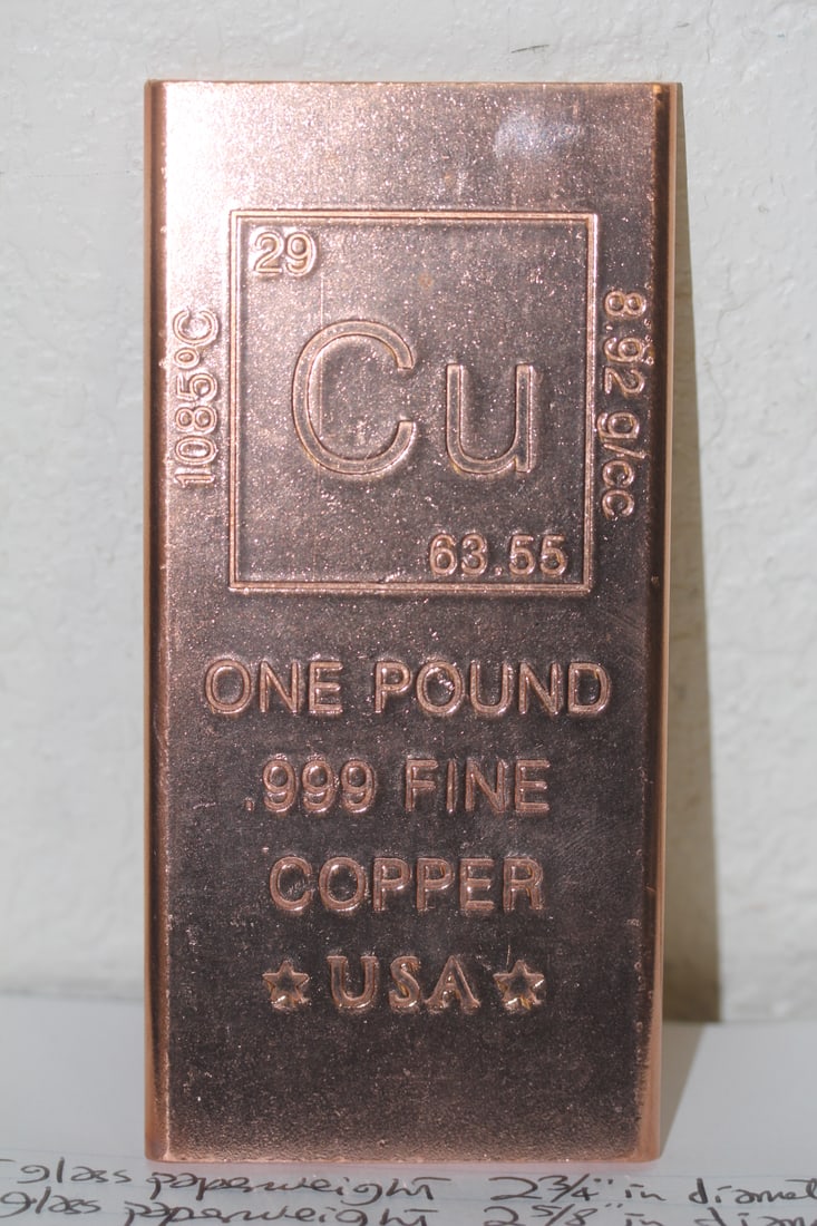 One Pound Copper Bar: as shown
