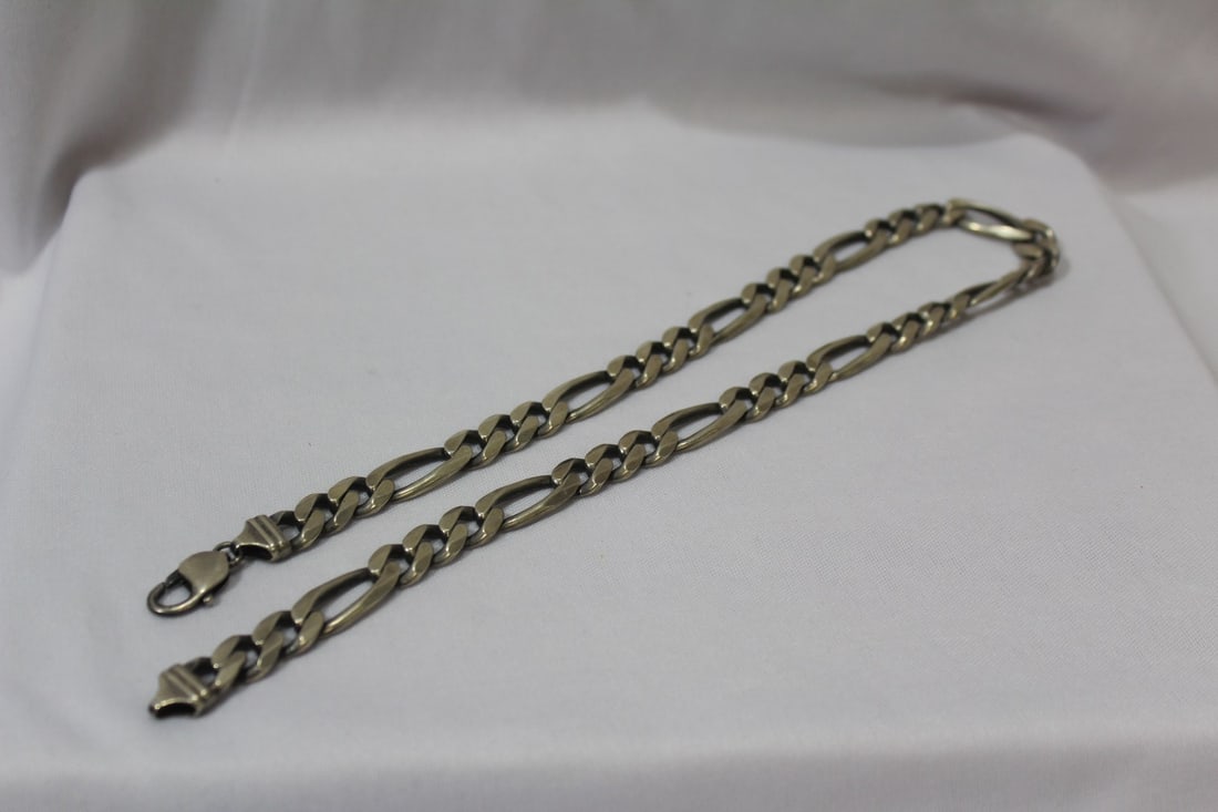 A Figaro Pattern Sterling Necklace - 2