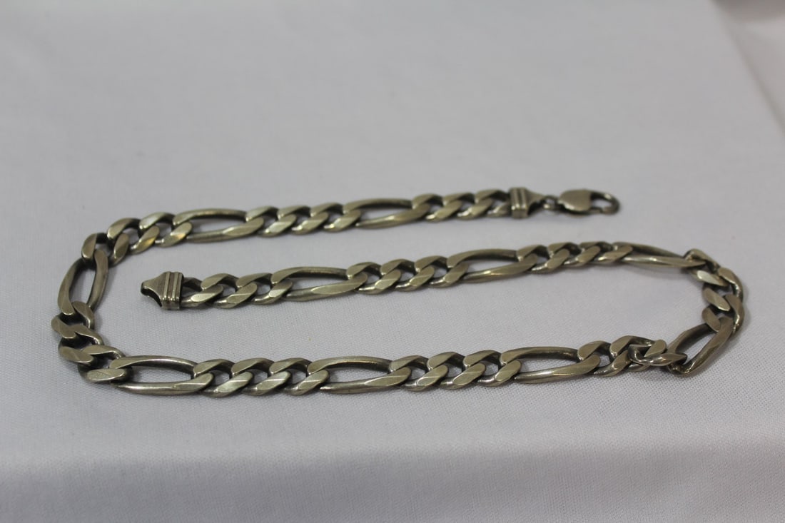 A Figaro Pattern Sterling Necklace - 3