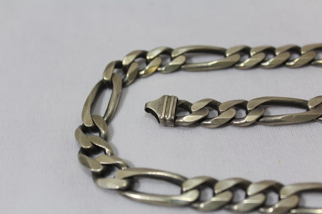 A Figaro Pattern Sterling Necklace - 4