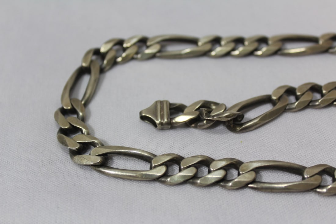 A Figaro Pattern Sterling Necklace - 5