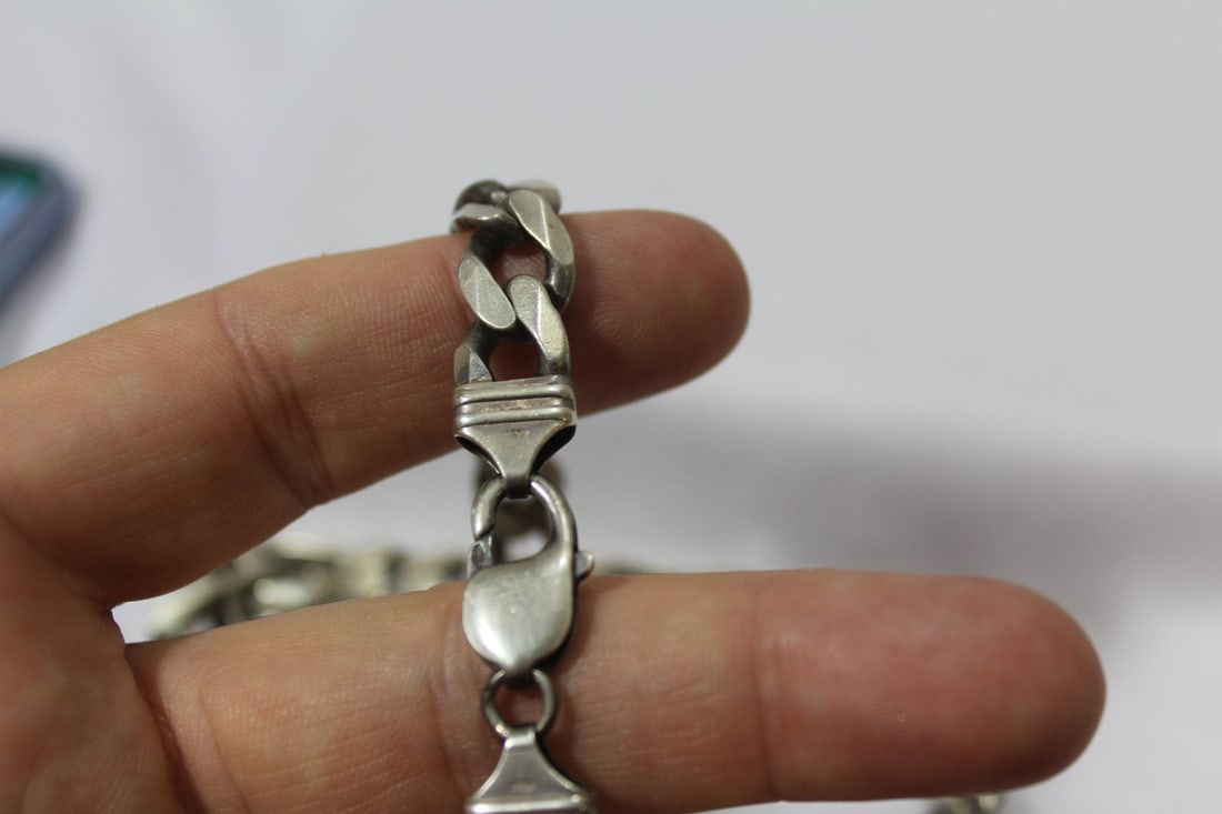 A Figaro Pattern Sterling Necklace - 6