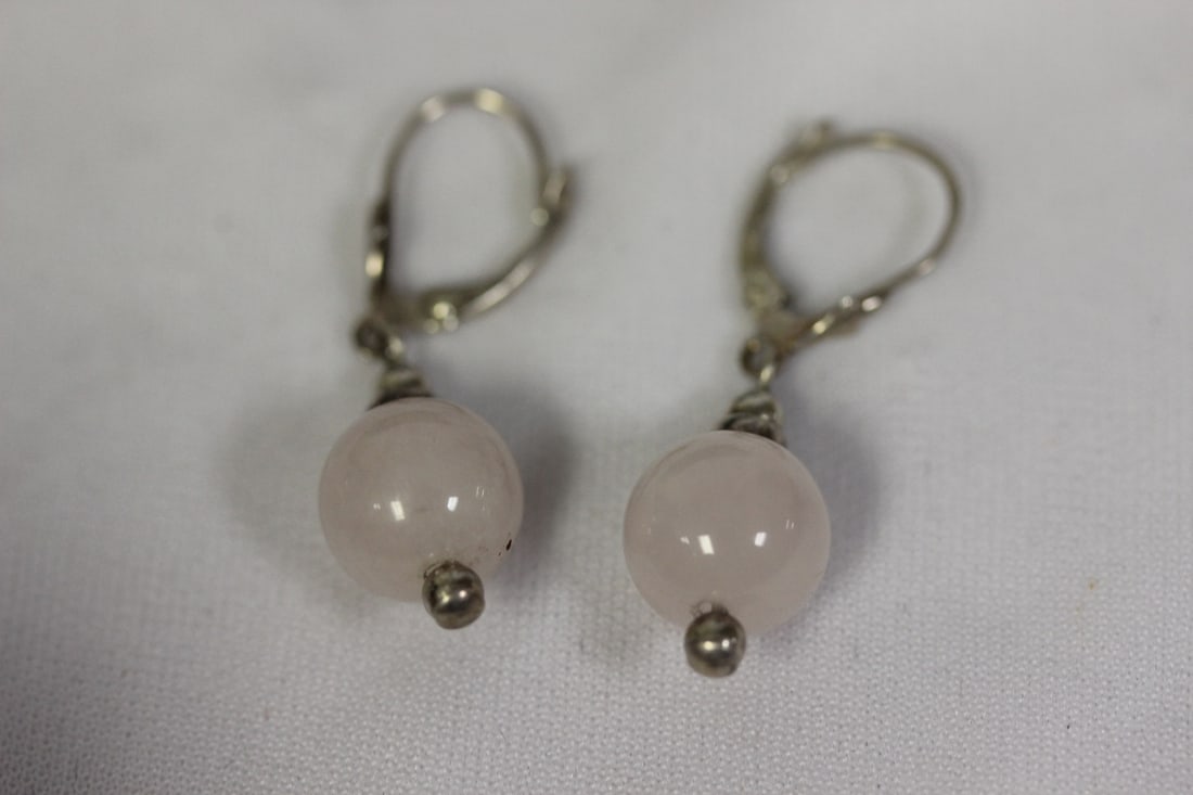 A Pair of Sterling Earrings: as shown