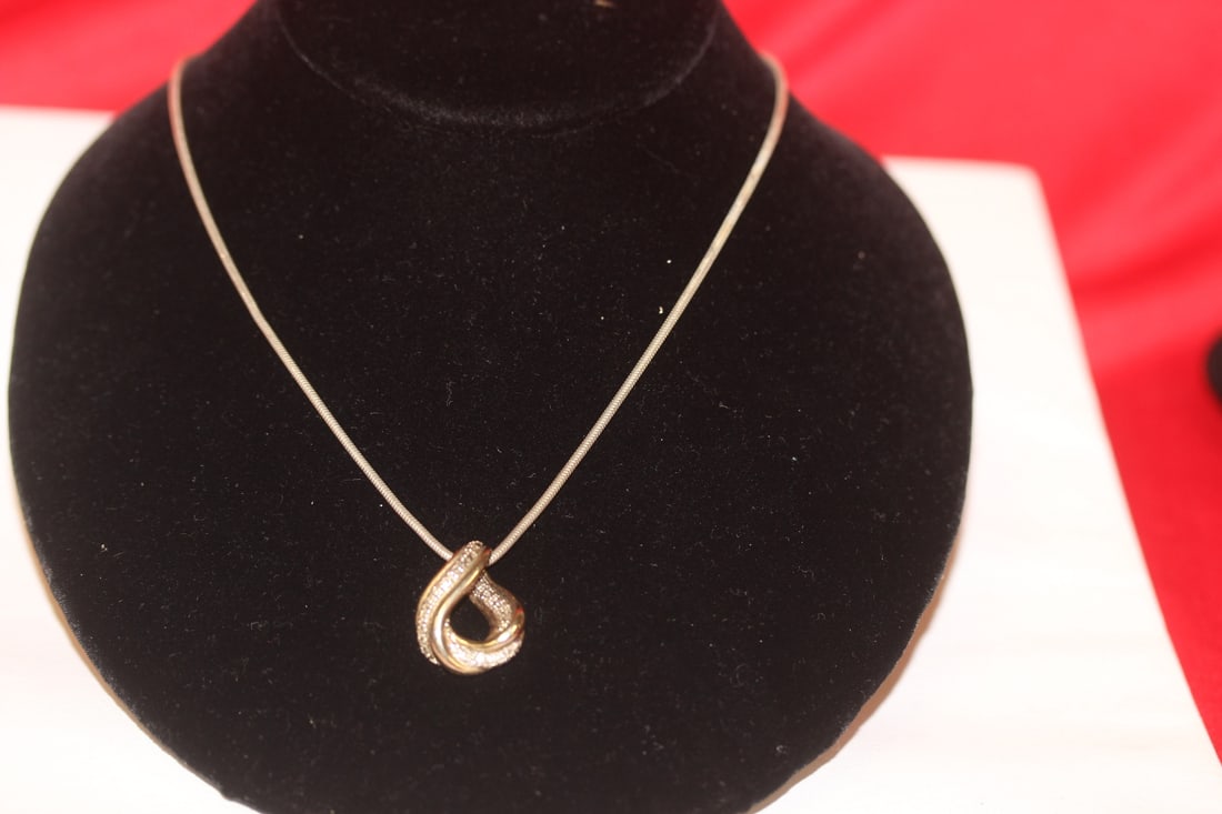 A Sterling Pendant and Necklace: as shown