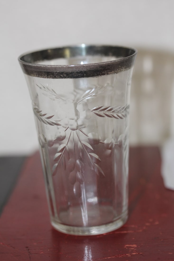 Cut Glass Cup: 3 3/4" tall