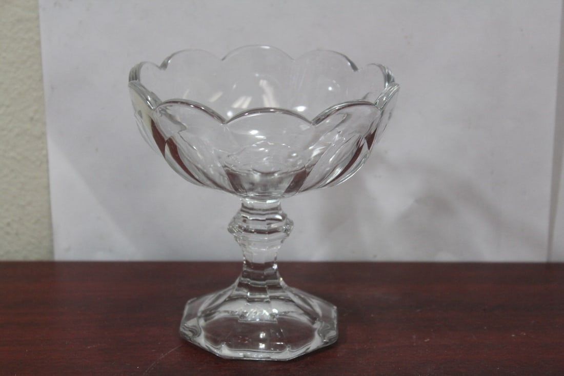 A Heisey Stem Cup: marked "H" - 5" in diameter
