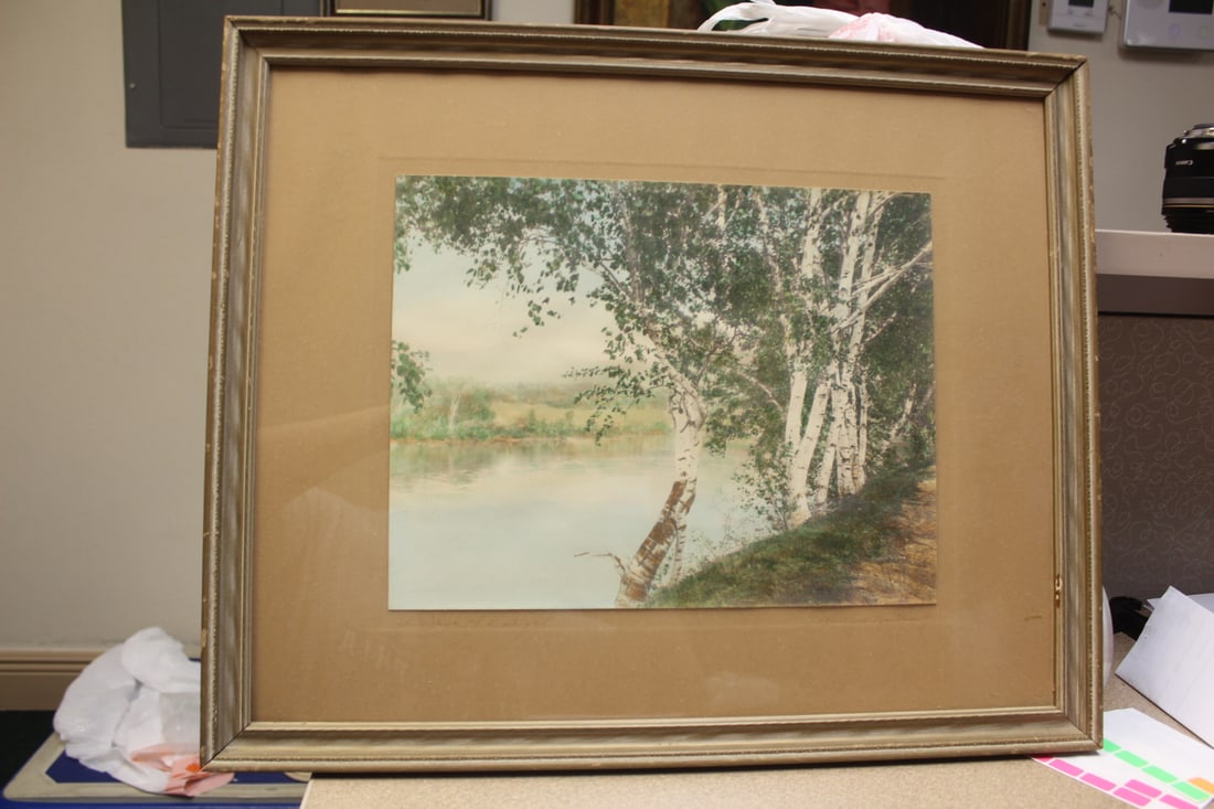 Signed Wallace Nutting Framed Print: overall= 22" x 18"