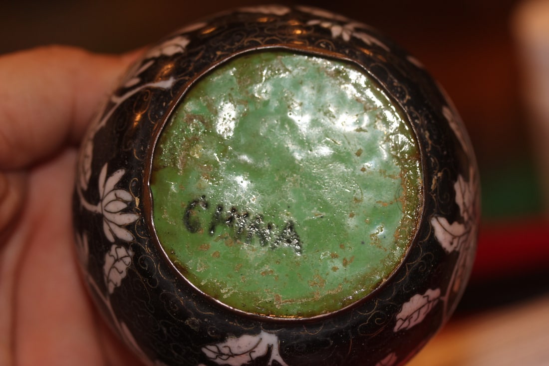 Antique Flip Cloisonne Ashtray - 8