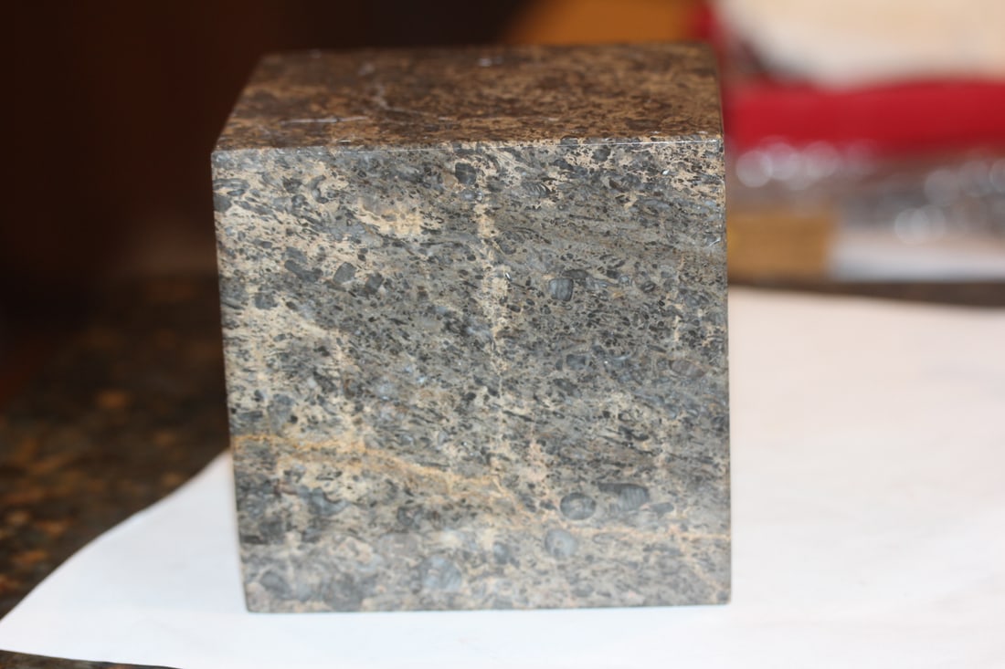 Heavy Solid Marble Stand: 4" x 4" x 3 1/2"