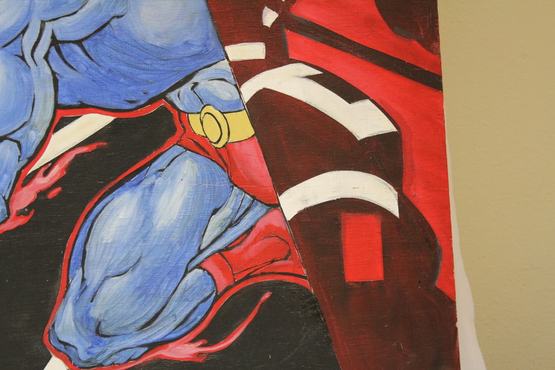 A Painted Superman Comic on Board - 10