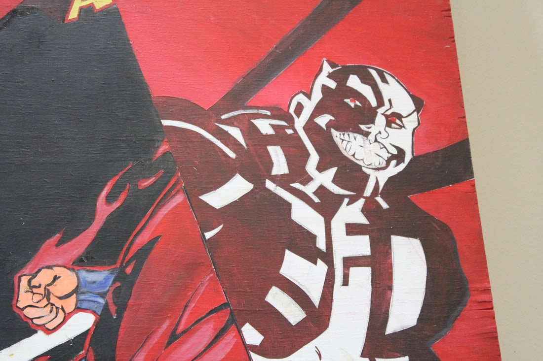 A Painted Superman Comic on Board - 3
