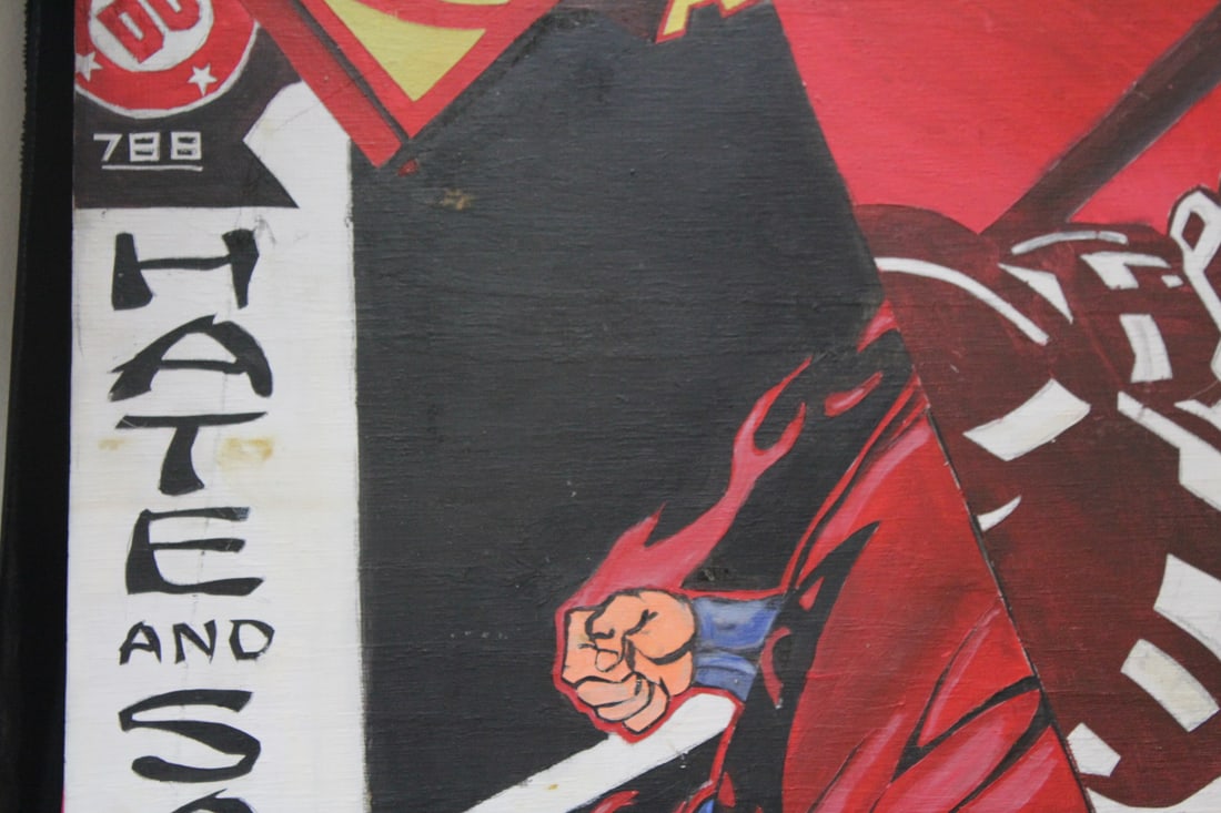 A Painted Superman Comic on Board - 4