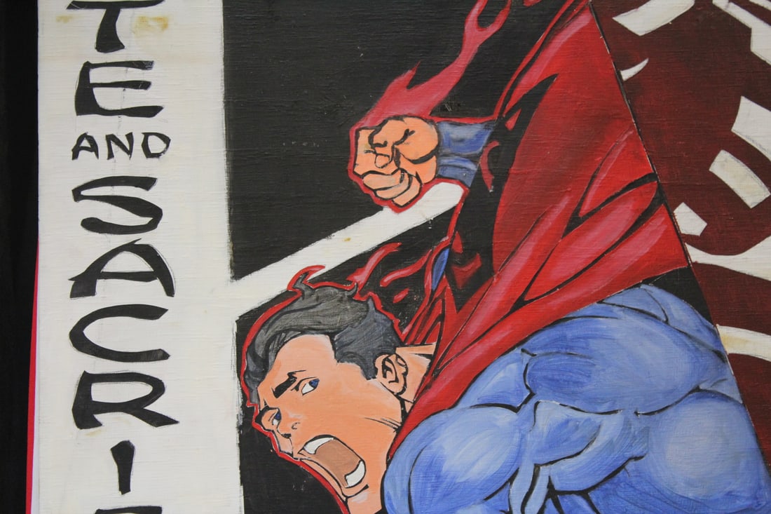 A Painted Superman Comic on Board - 5