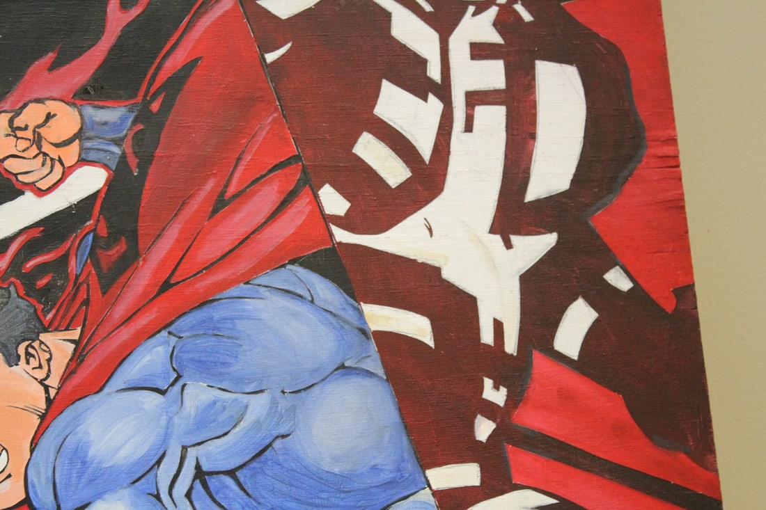 A Painted Superman Comic on Board - 6