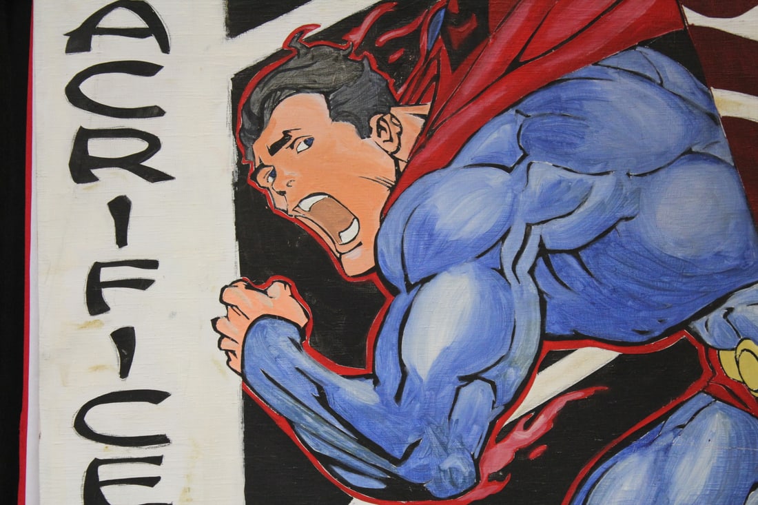 A Painted Superman Comic on Board - 7