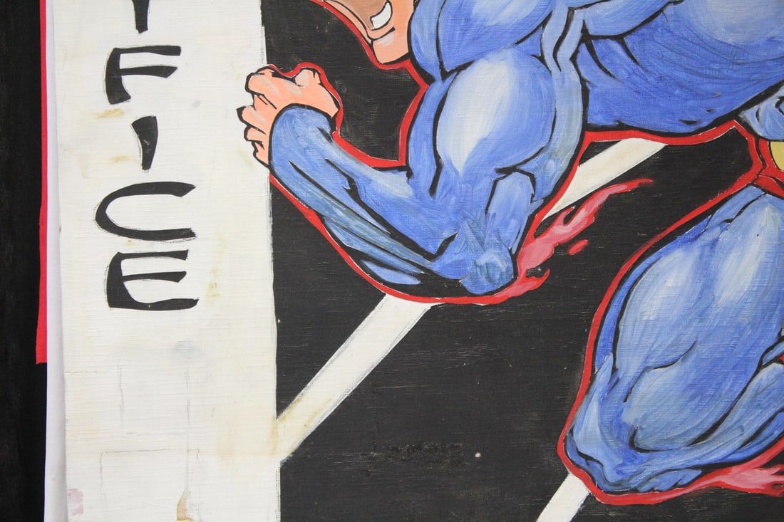 A Painted Superman Comic on Board - 9