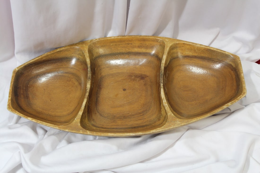 A Monkeypod Wood Food Server: 15 3/8" long
