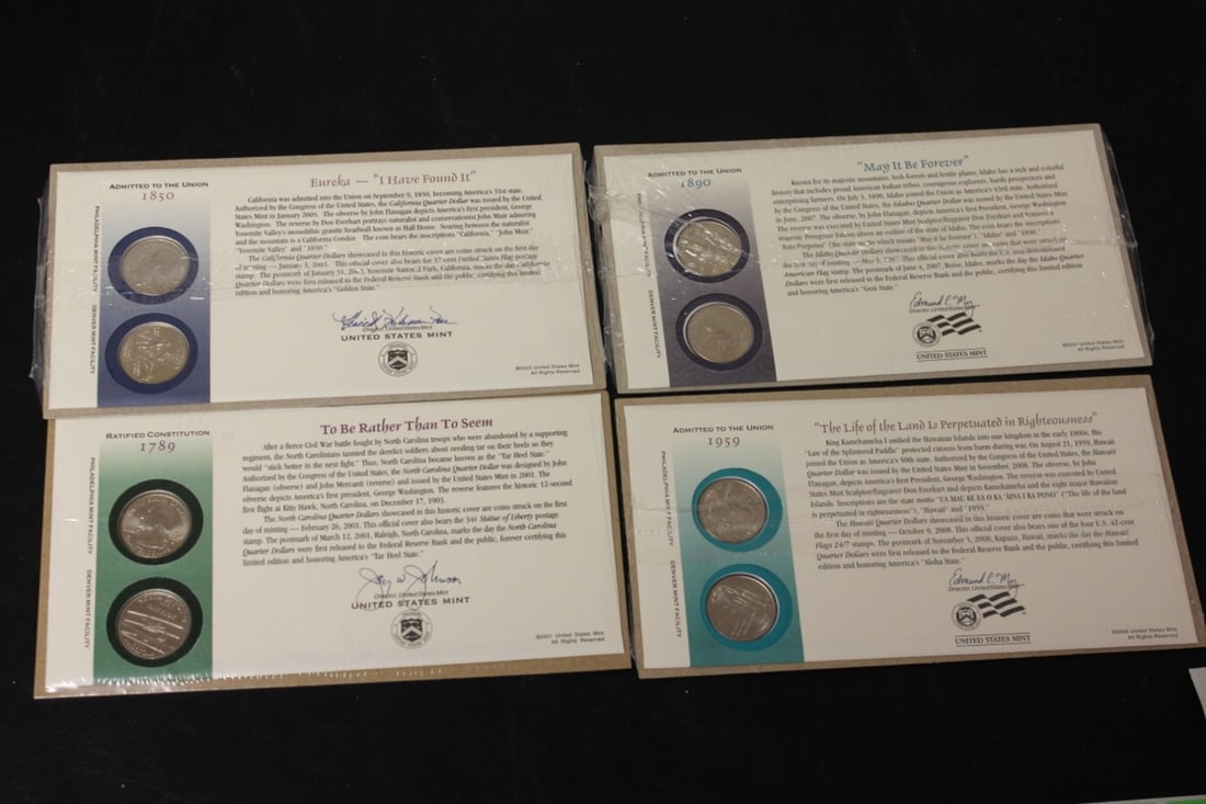 Lot Of 4 Sets "Admitted To The Union" - Quarters: US Mint
