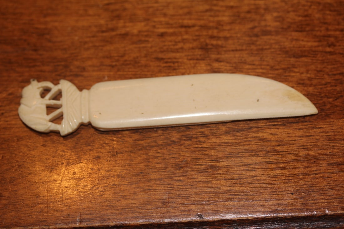 Carved Bone Paperclip - 2