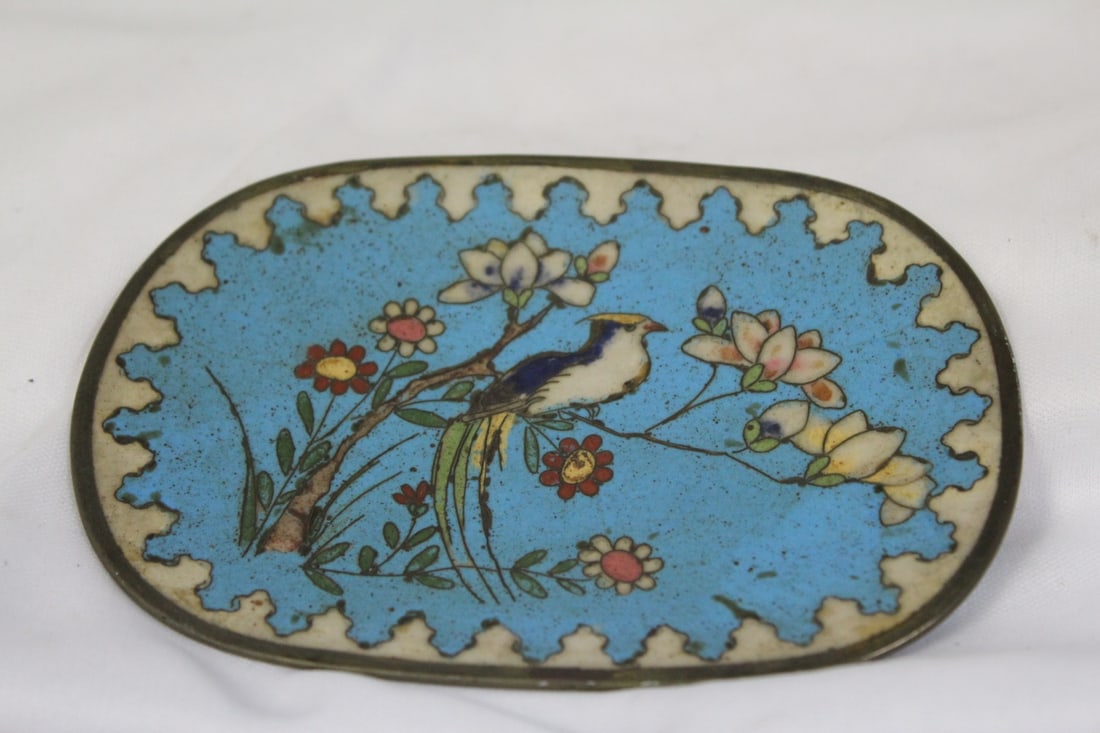 A Chinese/Oriental Cloisonne Dish: 4 3/4" across