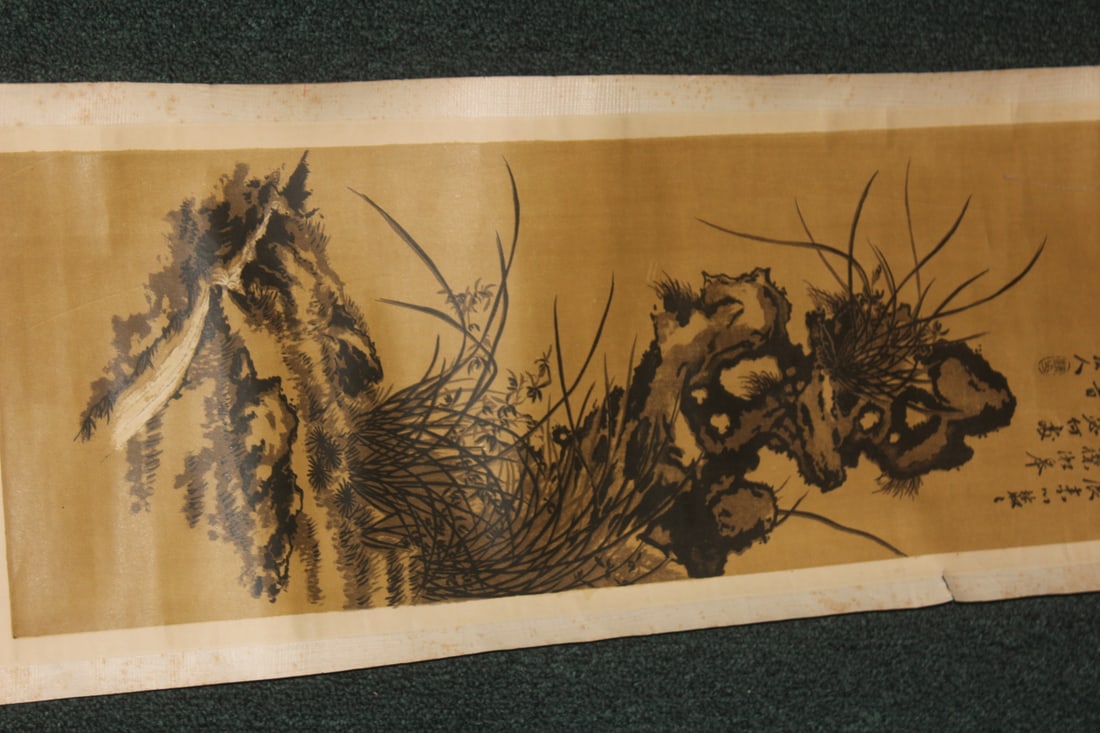 Vintage Print Oriental Scroll - 4