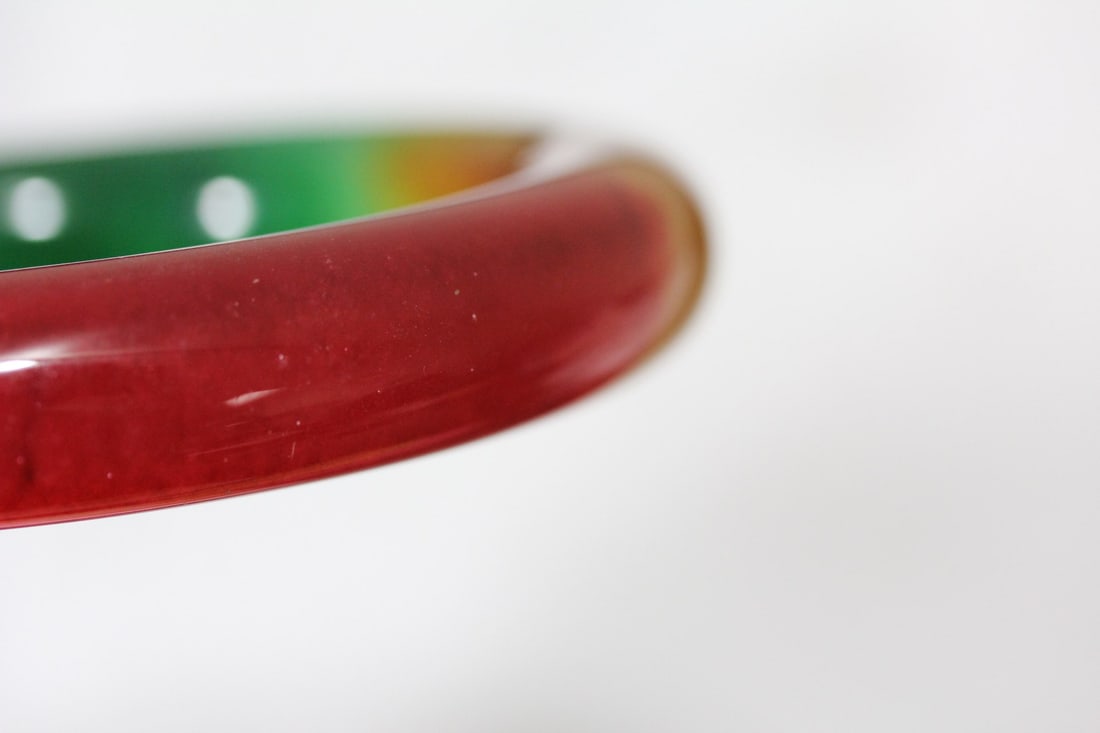 A Thick Multicolor Jadeite Bangle Bracelet - 7