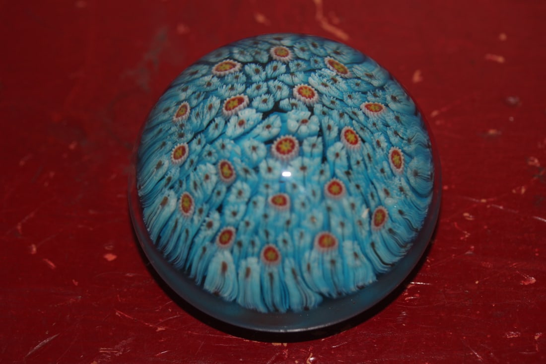 Milifiori Art Glass Paperweight: 2 1/4" in diameter