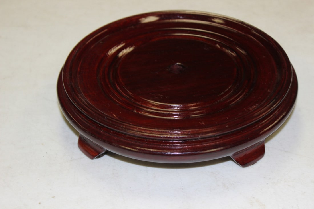 Round Wood Stand: 6" inside diameter.