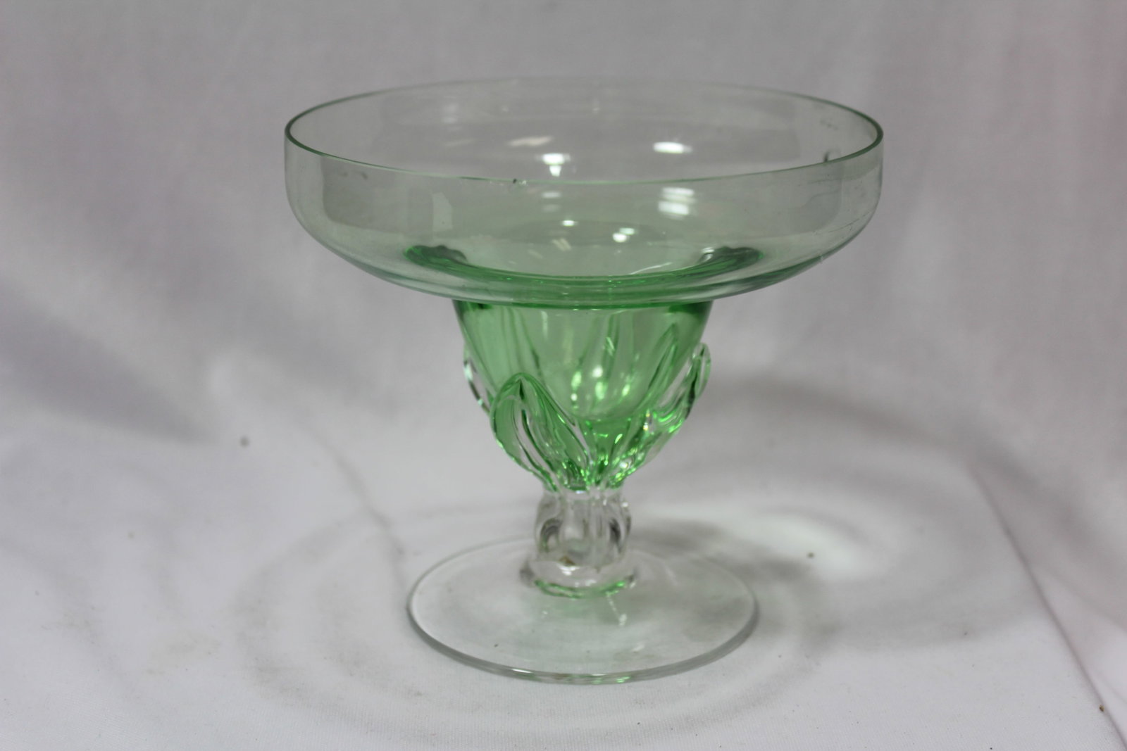 A Green Glass Stem Compote (1 of 4)