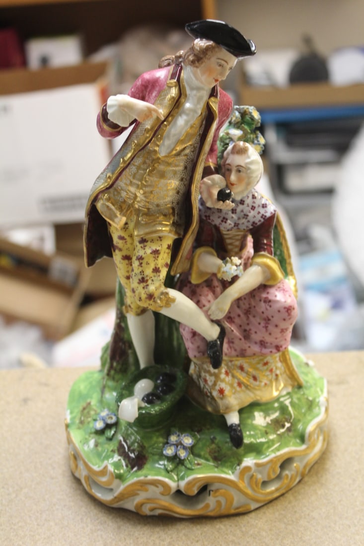 German Porcelain Figurine: well made - most likely German - 10 5/8" tall