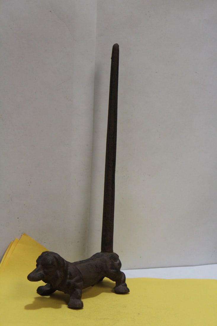 A Cast Iron Dog: most likely some sort of a holder - 12 1/4" tall