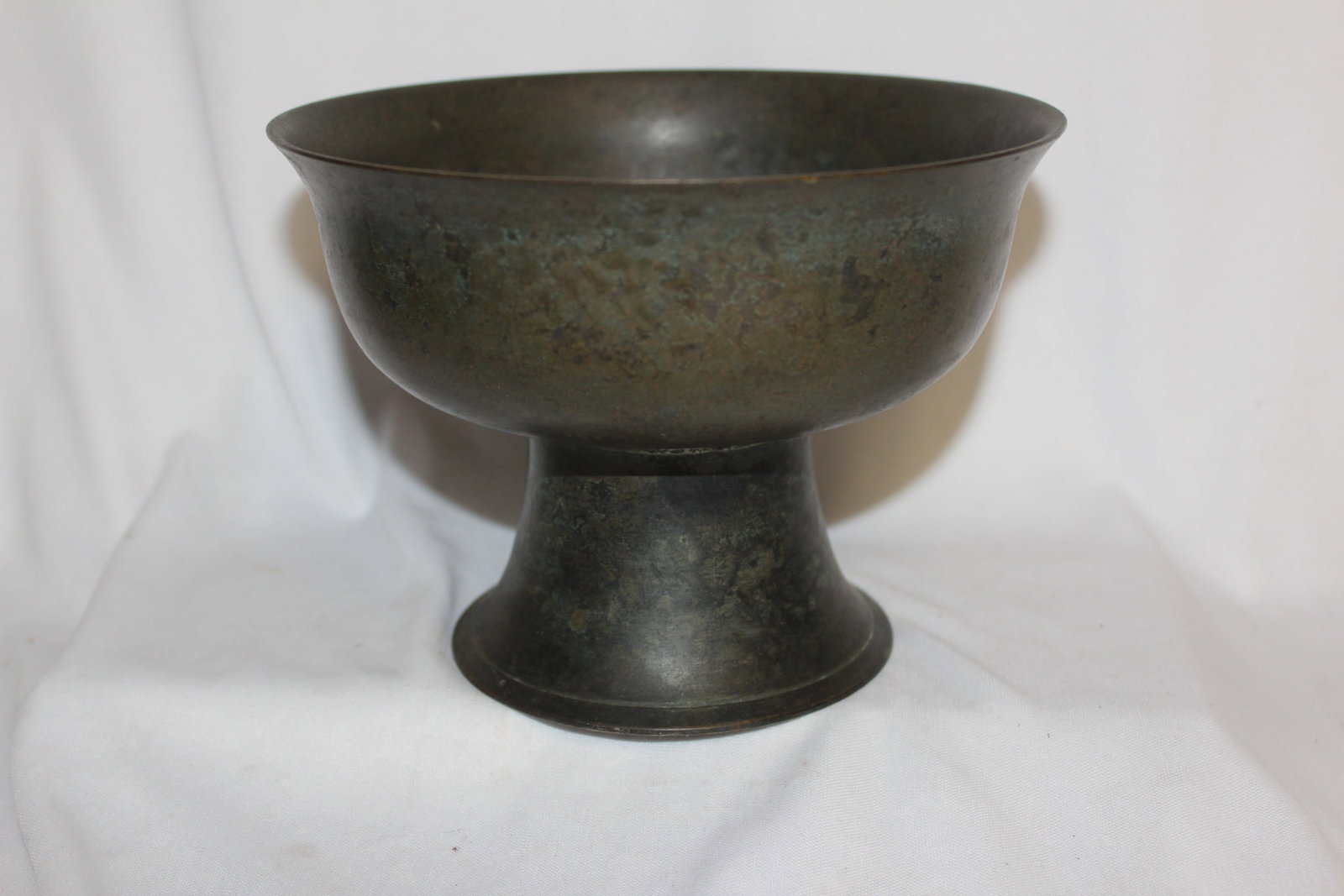 A Possibly Korean Stem Bowl: Bronze - 6 7/8" in diameter