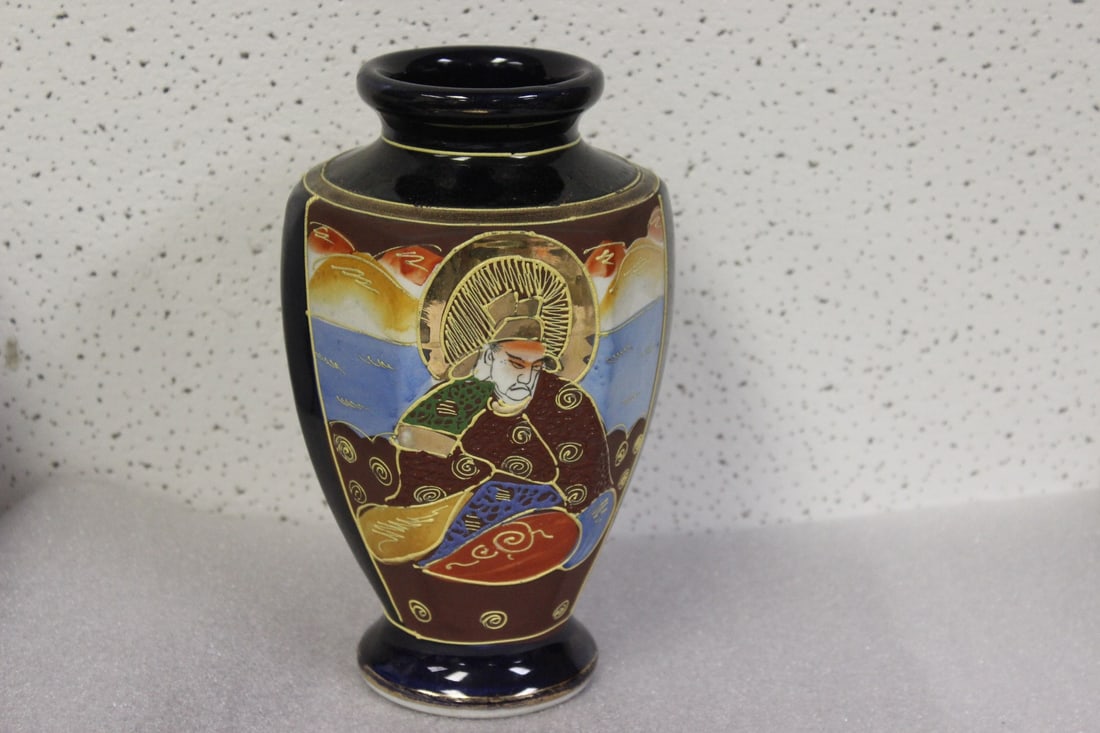 A Vintage Japanese Satsuma Vase: 7 3/4" tall
