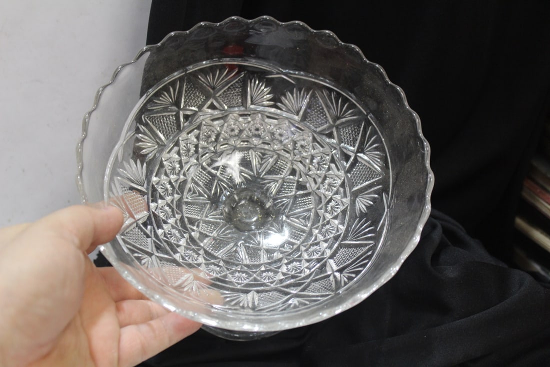 A Pressed Glass Compote - 2