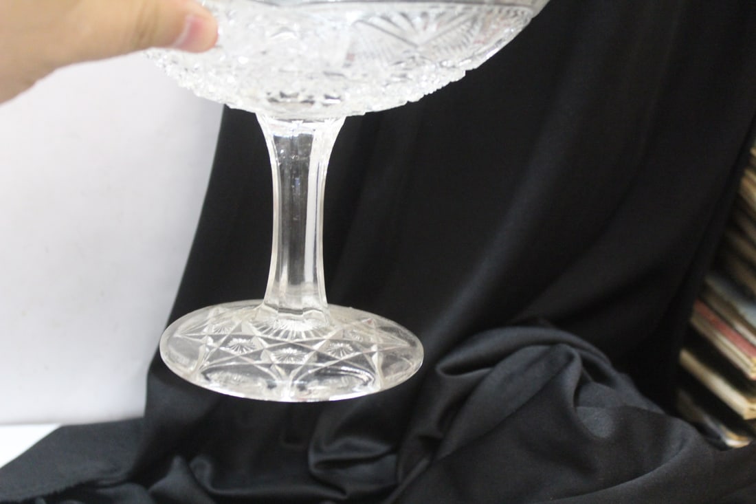 A Pressed Glass Compote - 3