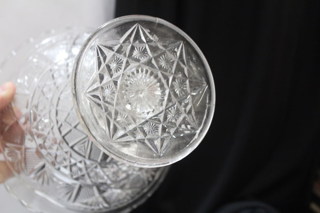 A Pressed Glass Compote - 4
