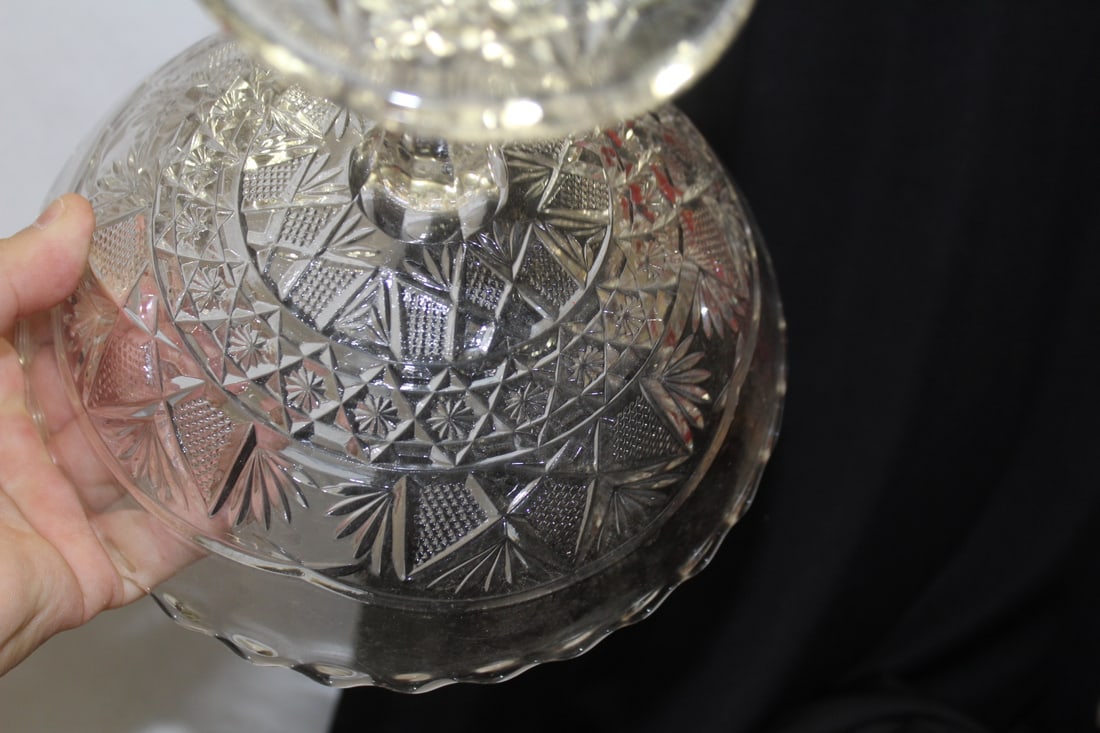 A Pressed Glass Compote - 5