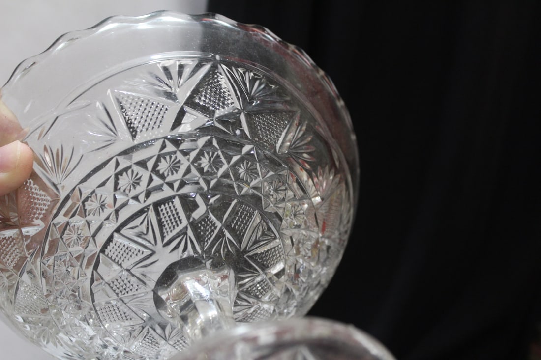 A Pressed Glass Compote - 6