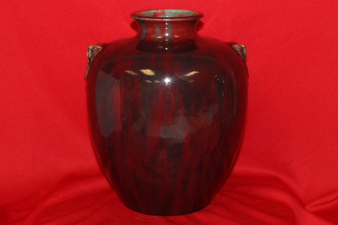 A Japanese Awaji Pottery Jar with Handles: 8 3/4" tall - possibly a vase