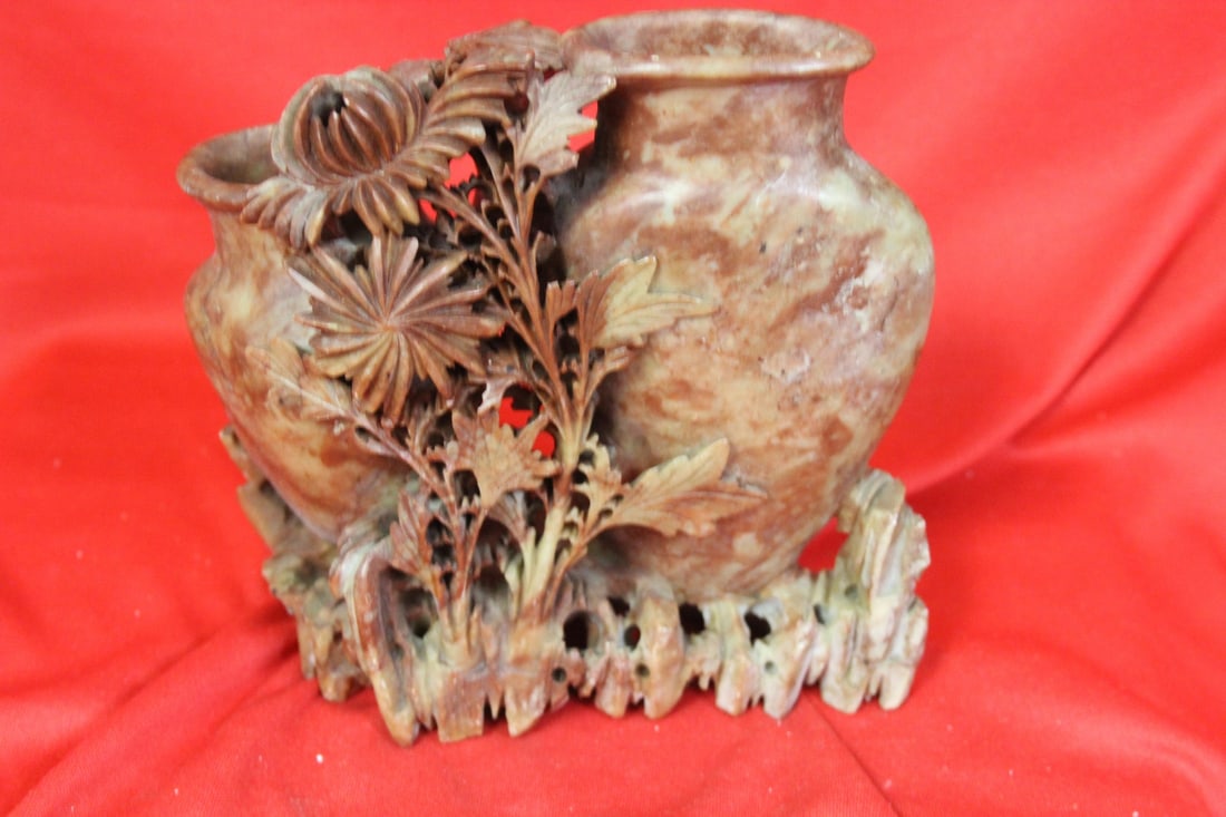 A Vintage Soap Stone Vase: 5 1/2" tall