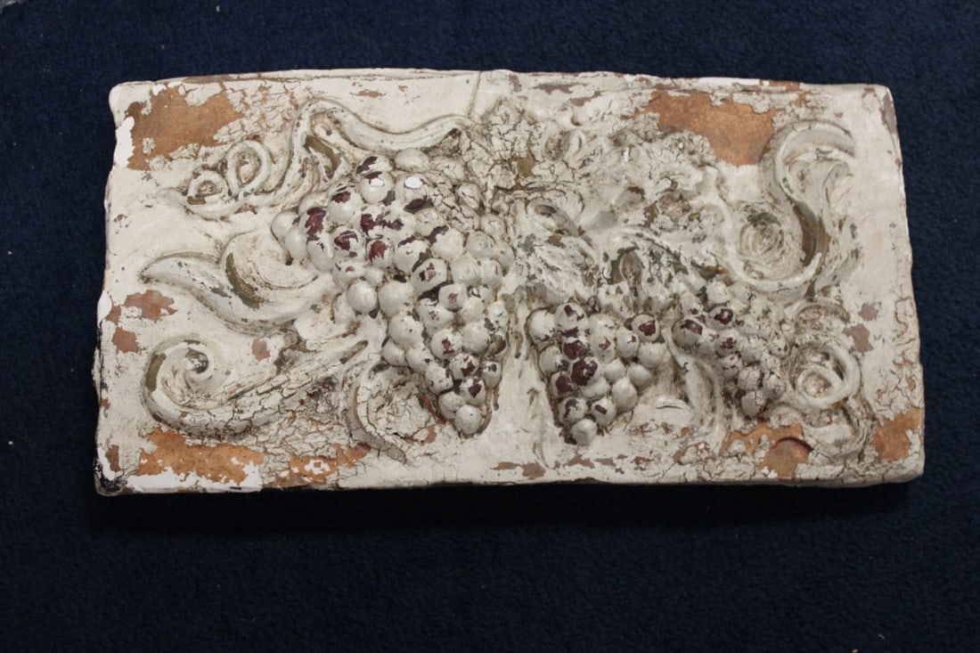 A Ceramic / Clay Plaque Raised or Embossed Design: 16 1/2" x 8 7/8" x 1" thick