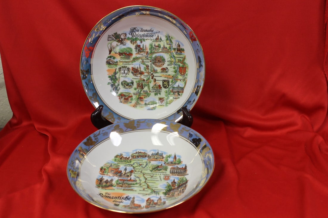 Lot of Two German Bowls: 7 3/4" in diameter each