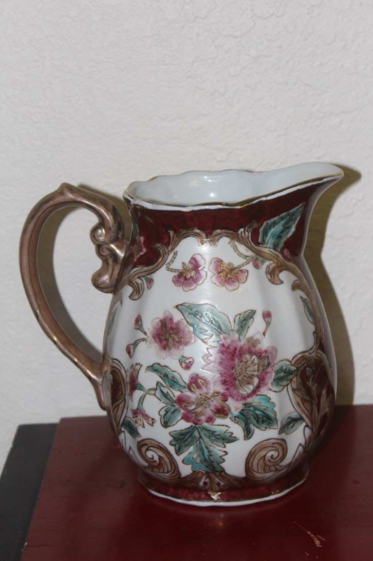 Decorative Chinese Pitcher: 7 1/2" tall