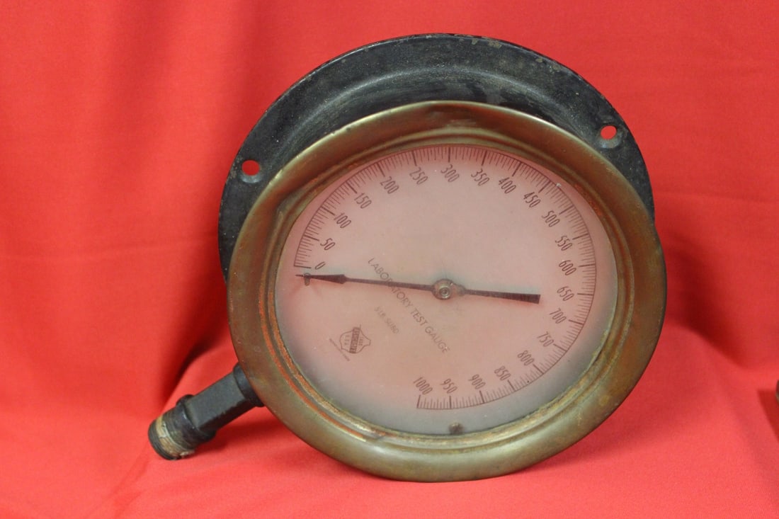 An Antique/Vintage Laboratory Test Gauge: 7 inches in diameter