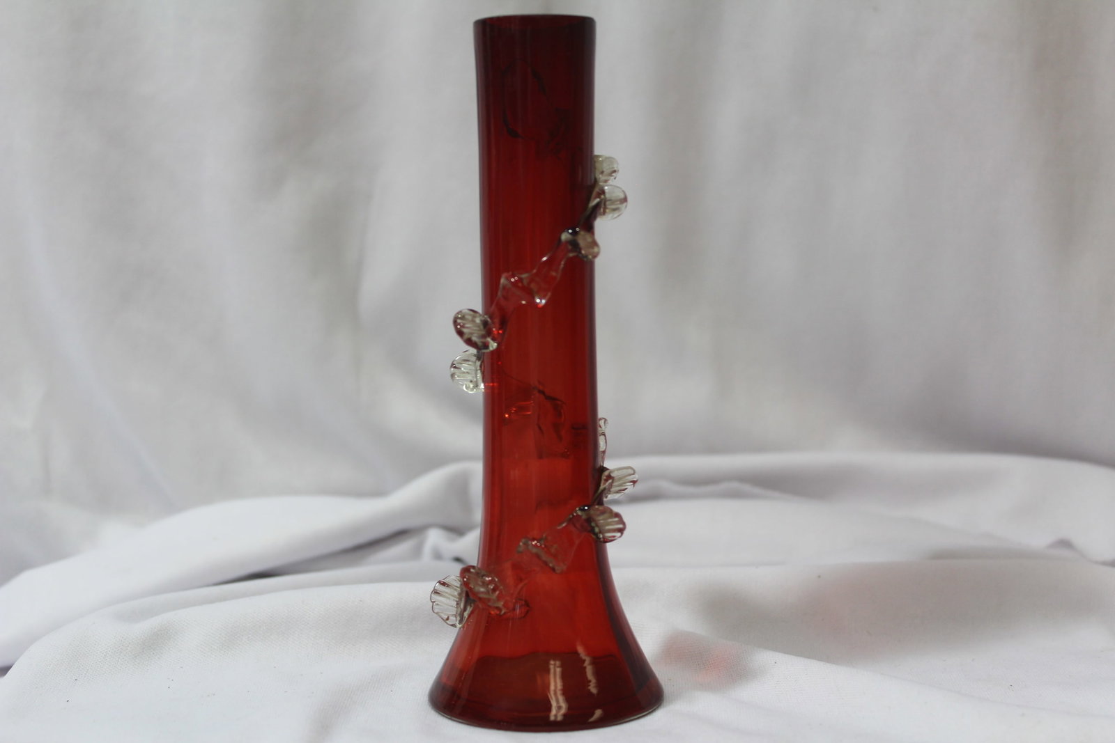 A Ruby Red Glass Vase: 6 1/4" tall