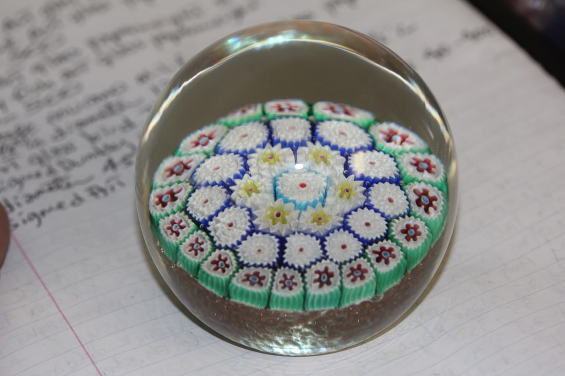 Millifiori Art Glass Paperweight: beautiful - 3 inches tall